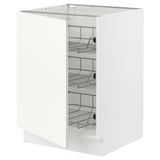 SEKTION Base cabinet with wire baskets, white/Vallstena white, 61x61x76 cm