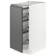 SEKTION Base cabinet with wire baskets, white/Voxtorp dark grey, 38x61x76 cm
