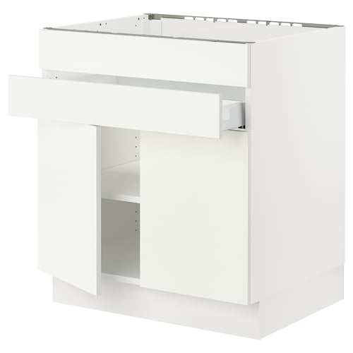 White kitchen cabinet, SEKTION series, with one adjustable shelf, smooth strong design.