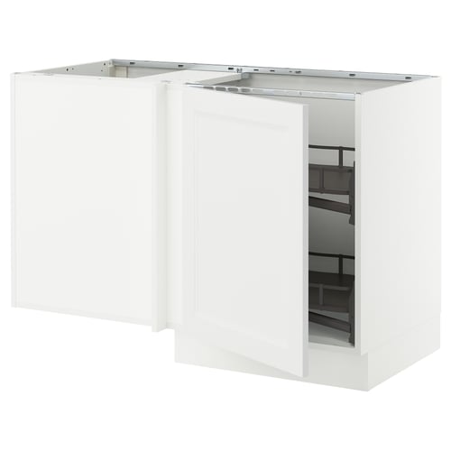 White SEKTION kitchen unit with pull-out shelves, sleek design