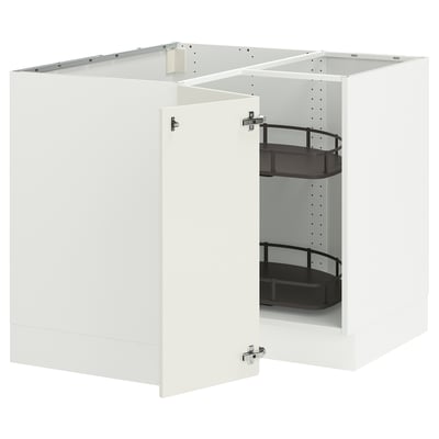 SEKTION Corner base cabinet with carousel, white/Veddinge white, 97x61x76 cm