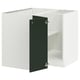 SEKTION Corner base cabinet with shelf, white/Havstorp deep green, 97x61x76 cm