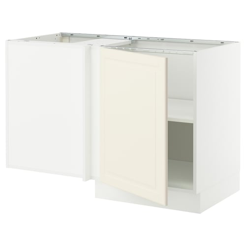 An off-white SEKTION kitchen cabinet with a door, featuring a traditional design with bevelled edges.