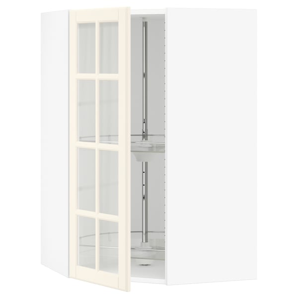 SEKTION Corner wall cab w carousel/glass dr