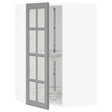 SEKTION Corner wall cab w carousel/glass dr