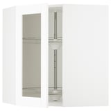 SEKTION Corner wall cab w carousel/glass dr