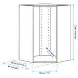 SEKTION Corner wall cabinet frame, white, 66x37x102 cm