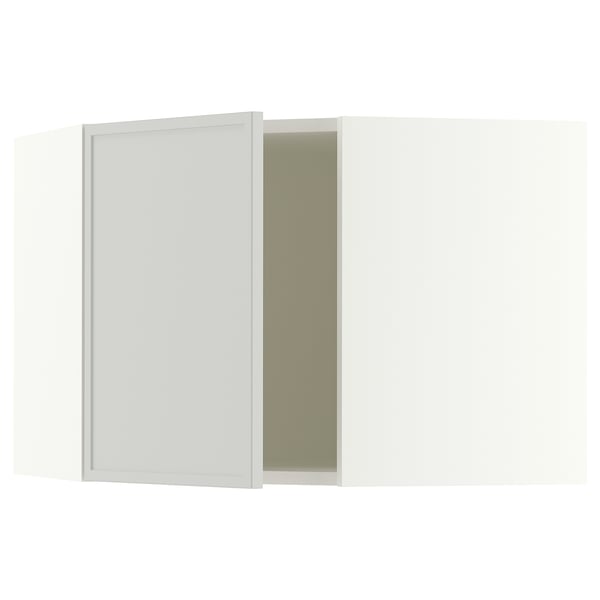 SEKTION Corner wall cabinet, white/Aspudden light grey, 66x37x51 cm
