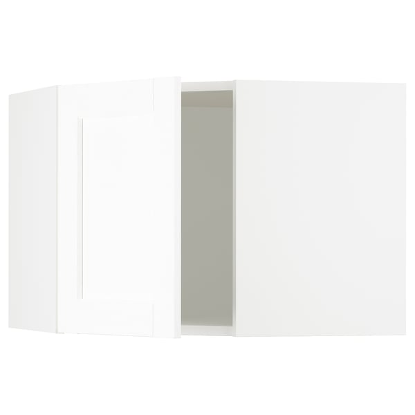 SEKTION Corner wall cabinet, white Enköping/white wood effect, 66x37x51 cm