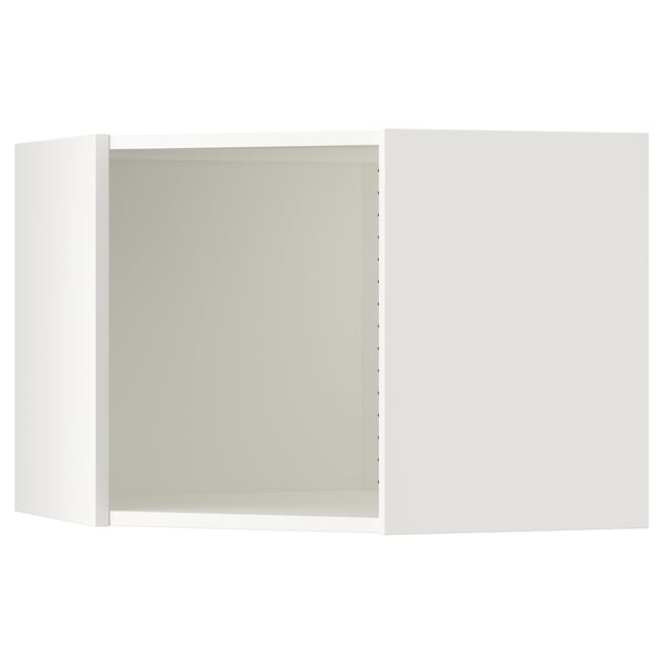 A white SEKTION kitchen cabinet with an open door, revealing a shelf inside.