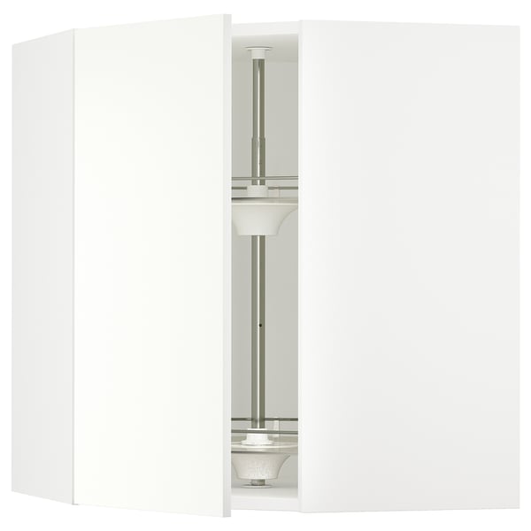SEKTION Corner wall cabinet with carousel, white/Vallstena white, 66x37x76 cm