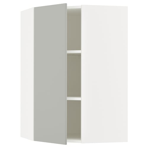 SEKTION light grey kitchen cabinet, square shape, modern design, adjustable shelves, snap-on hinges.