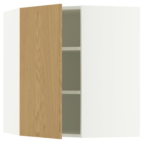 White SEKTION kitchen cabinet with oak door.