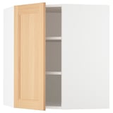 SEKTION Corner wall cabinet with shelves, white/Vedhamn oak, 66x37x76 cm