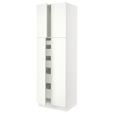 SEKTION High cabinet w 4 doors/5 drawers, white/Vallstena white, 76x61x229 cm