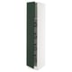 SEKTION High cabinet w door/wire baskets, white/Havstorp deep green, 38x61x203 cm