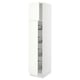 SEKTION High cabinet w door/wire baskets, white/Vallstena white, 46x61x203 cm