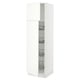 SEKTION High cabinet w door/wire baskets, white/Vallstena white, 61x61x203 cm