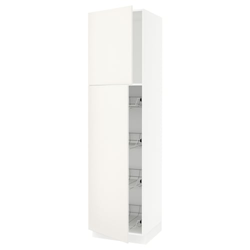 White SEKTION kitchen cabinet with smooth, modern design and shelves.