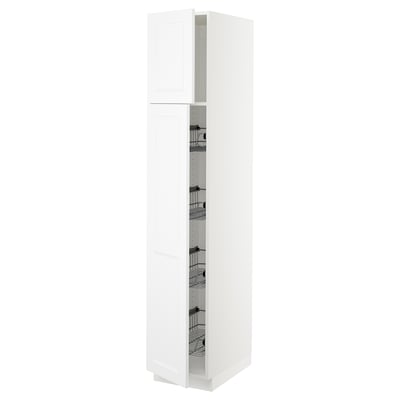 SEKTION High cabinet w door/wire baskets
