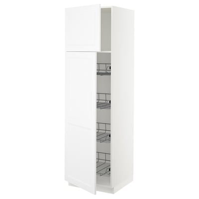 SEKTION High cabinet w door/wire baskets