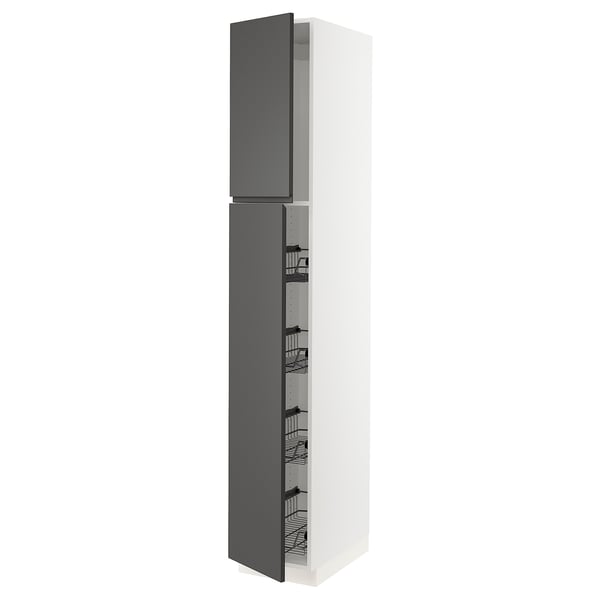 SEKTION High cabinet w door/wire baskets