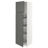 SEKTION High cabinet w door/wire baskets