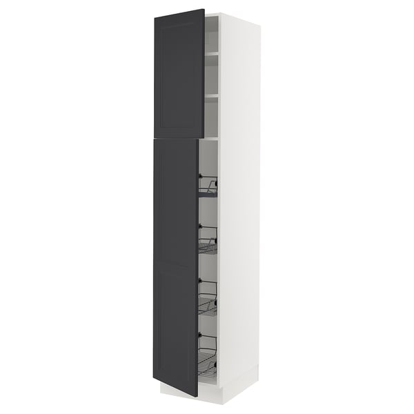 SEKTION High cabinet w door/wire baskets