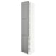 SEKTION High cabinet with shelves/2 doors, white/Bodbyn grey, 46x61x229 cm