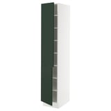 SEKTION High cabinet with shelves/2 doors, white/Havstorp deep green, 38x61x203 cm