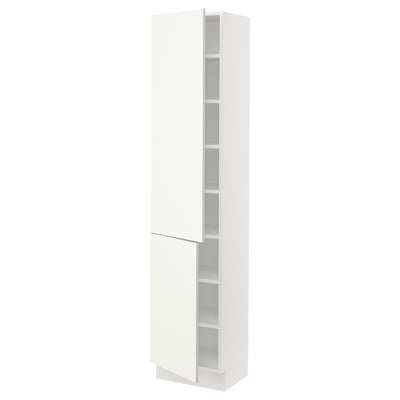 SEKTION High cabinet with shelves/2 doors, white/Vallstena white, 46x37x203 cm
