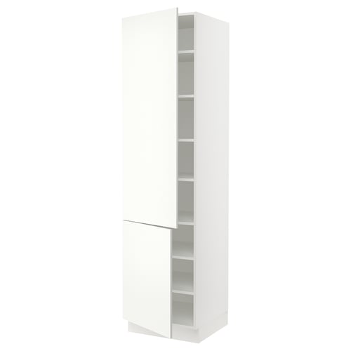 White SEKTION kitchen cabinet, 2 shelves, slow-close door.
