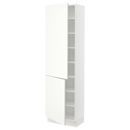 White SEKTION kitchen cabinet with adjustable shelves.