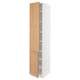 SEKTION High cabinet with shelves/2 doors, white/Vedhamn oak, 46x61x229 cm