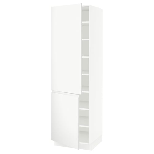 A white SEKTION cabinet with minimalist design and adjustable shelves.