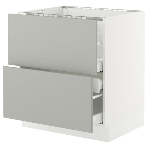 SEKTION kitchen unit, light grey, square, modern, with drawers.