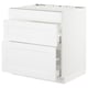 White SEKTION kitchen cabinet, modern design, medium size with 3 drawers, sleek and clean look.