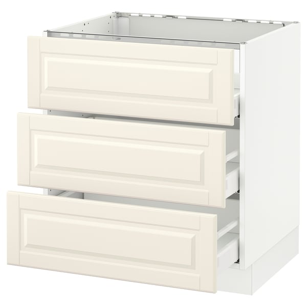 SEKTION kitchen cabinet, white, wood, 3 drawers, classic design.