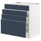 SEKTION / MAXIMERA Base cab f hob/4 fronts/3 drawers