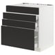 SEKTION / MAXIMERA Base cab f hob/4 fronts/3 drawers