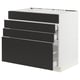 SEKTION / MAXIMERA Base cab f hob/4 fronts/3 drawers