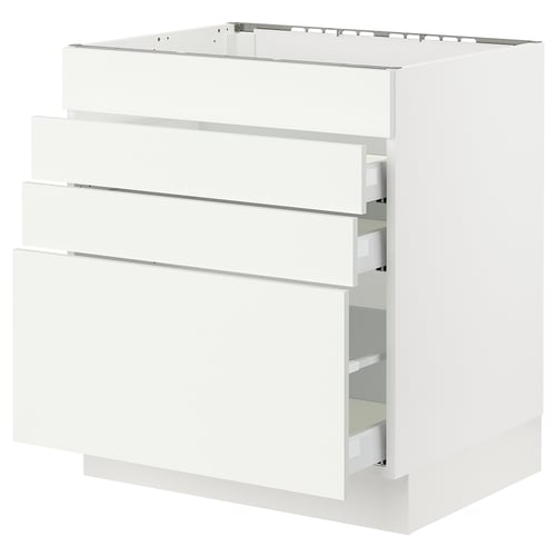 SEKTION white kitchen cabinet with smooth drawers, modern design.