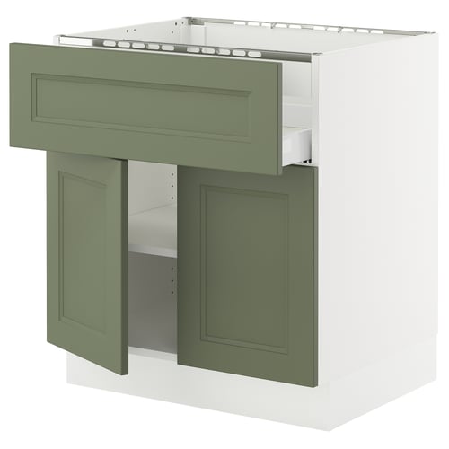 SEKTION green kitchen cabinet with drawer and doors, modern or traditional style.