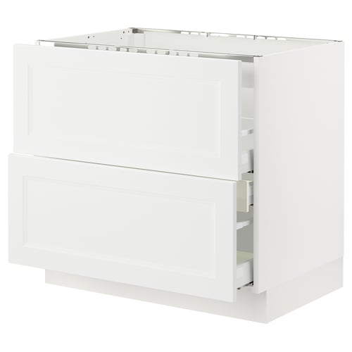 The ikea SEKTION kitchen cabinet in white with a smooth drawer front.