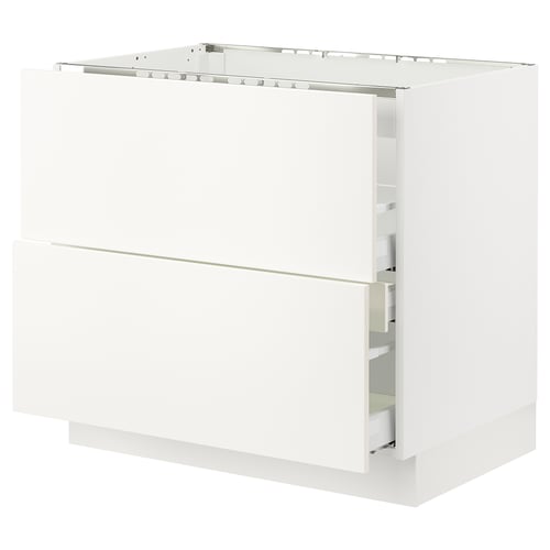 SEKTION kitchen cabinet in white with two drawers, sleek design, smooth finish.