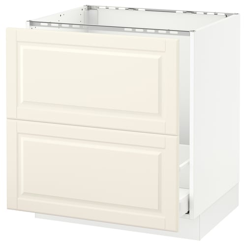 SEKTION kitchen cabinet, white with off-white drawer fronts.