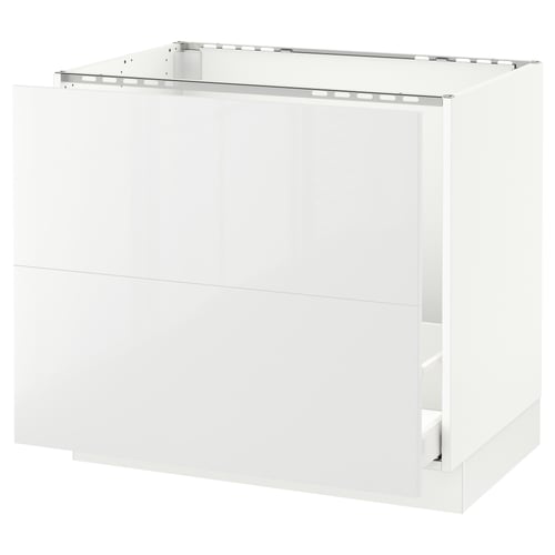 SEKTION white kitchen cabinet; sleek, modern, glossy finish, rectangular shape, smooth surface.