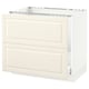 An off-white SEKTION kitchen cabinet with a traditional design and bevelled edges.