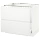 SEKTION white kitchen cabinet with smooth slide-out drawer, modern minimalist design.