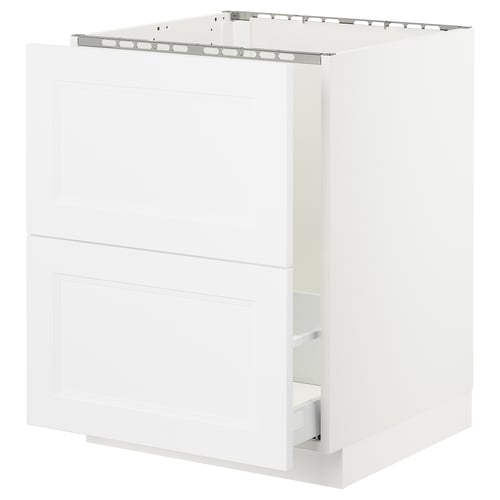 SEKTION white kitchen cabinet, sleek modern design, sturdy frame, full-extension drawer.